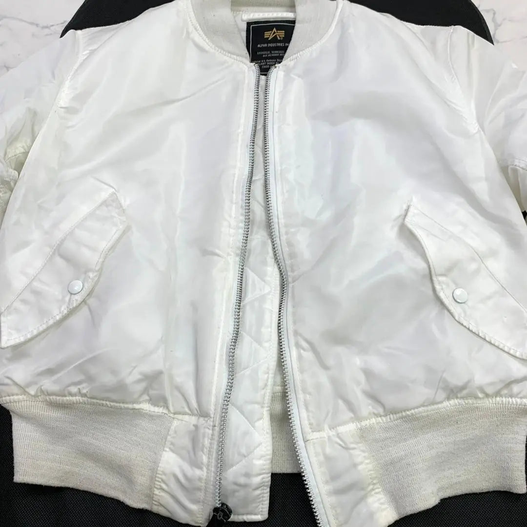 Rare color★USA Alpha MA-1 flight jacket white L C770