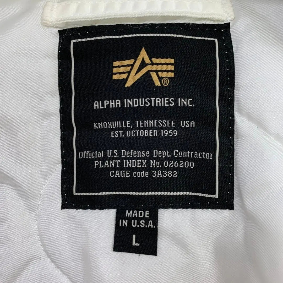 Rare color★USA Alpha MA-1 flight jacket white L C770