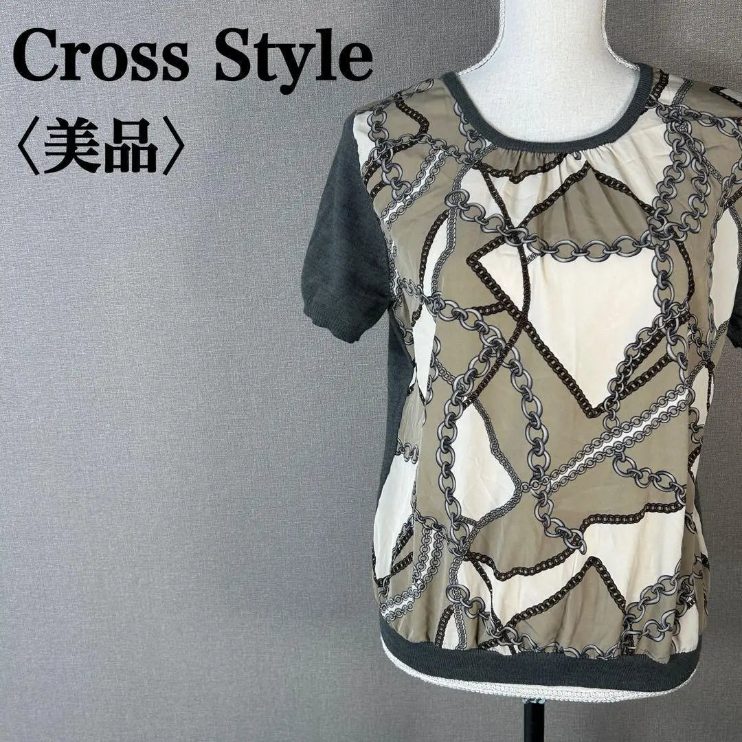 [Good condition] Cross style multi-color chain design cut and sew