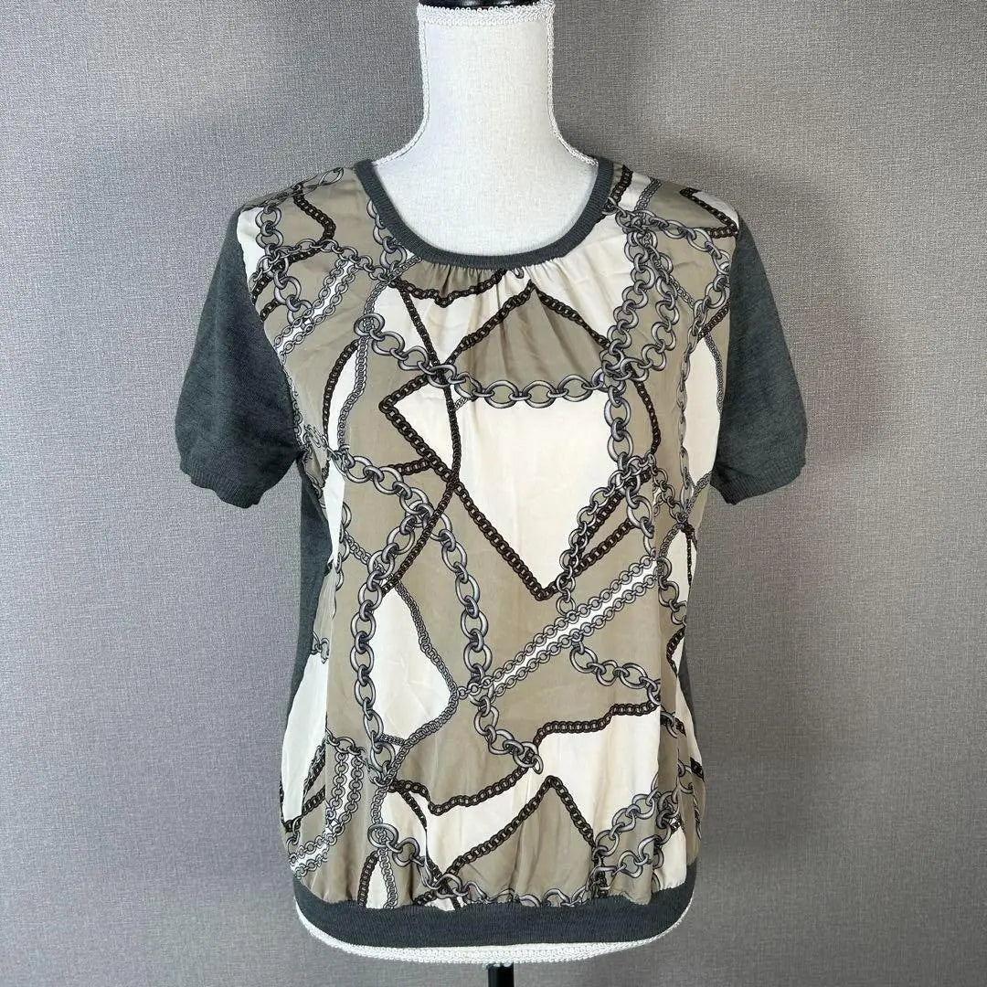 [Good condition] Cross style multi-color chain design cut and sew