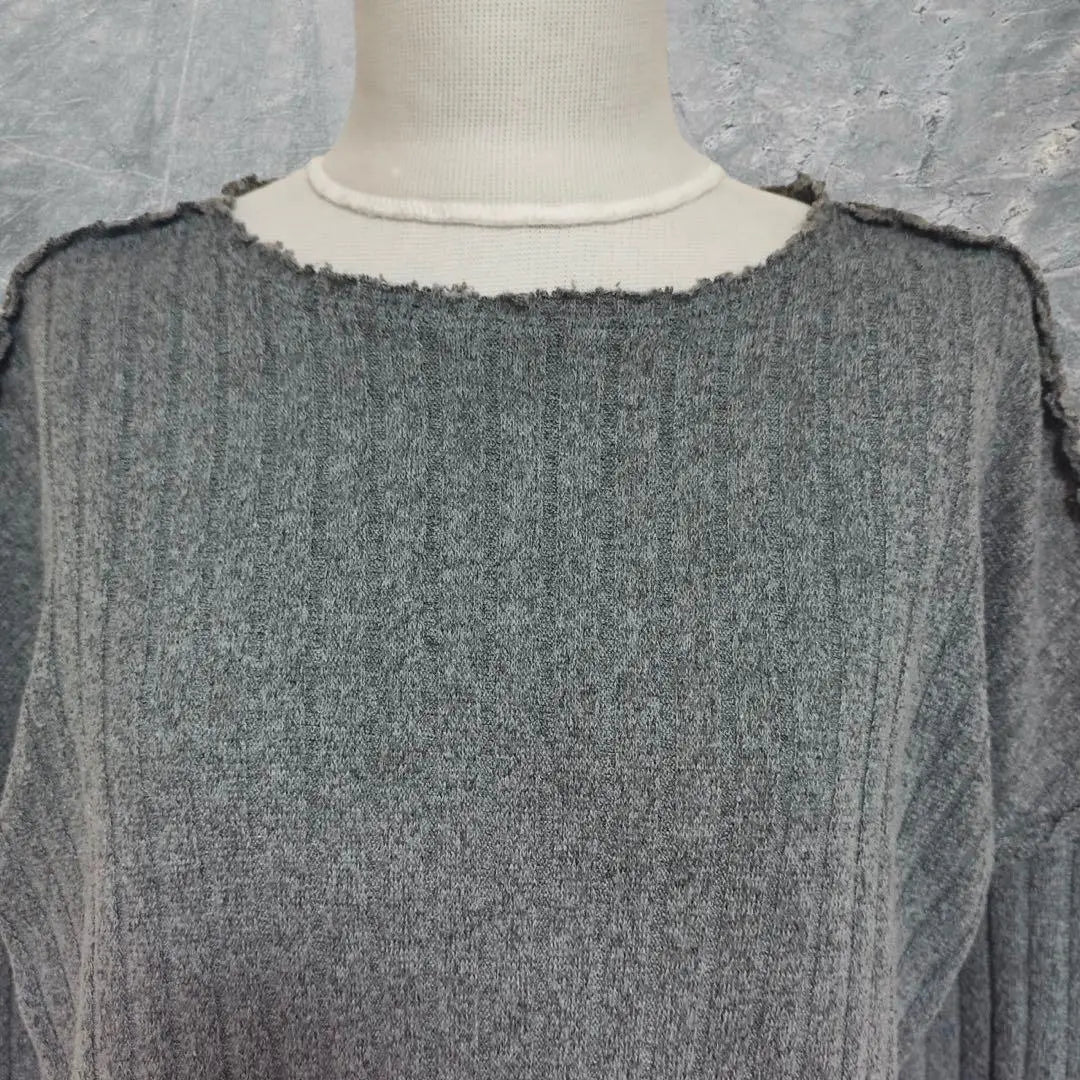 [Zaratrafaluk] Pullover knit (S) Gray Drop shoulder