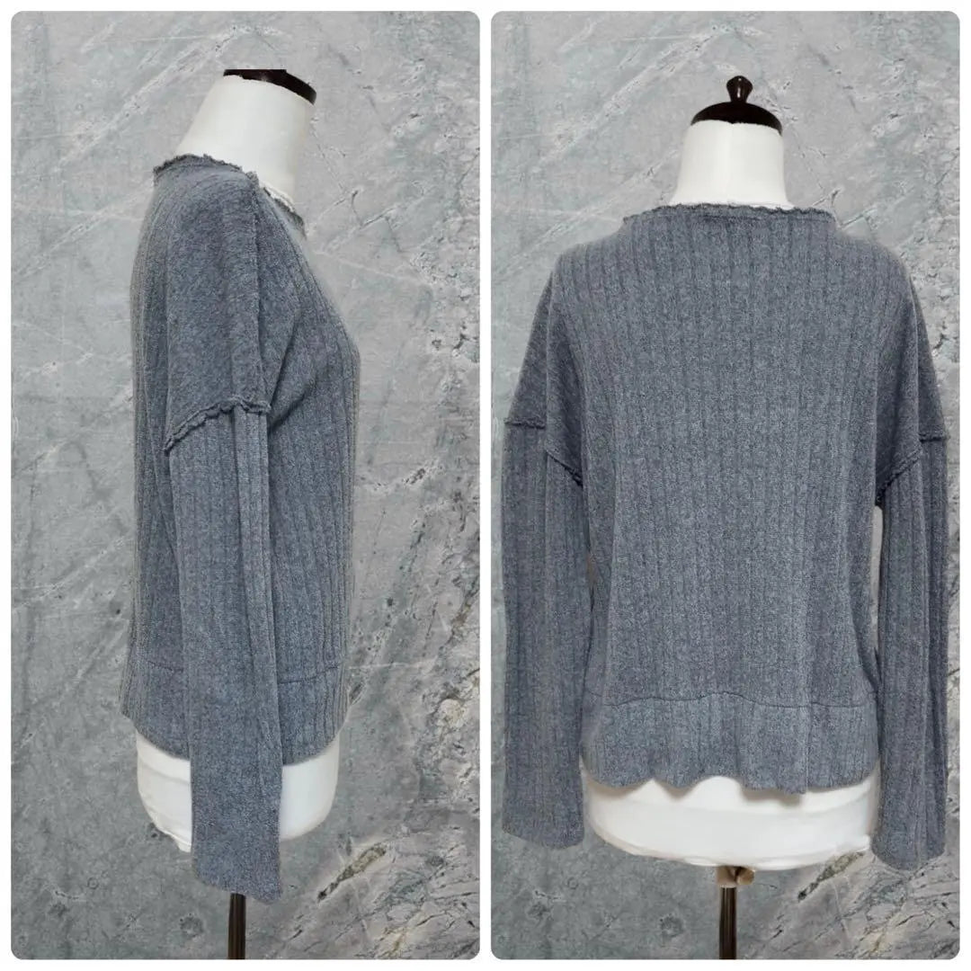 [Zaratrafaluk] Pullover knit (S) Gray Drop shoulder