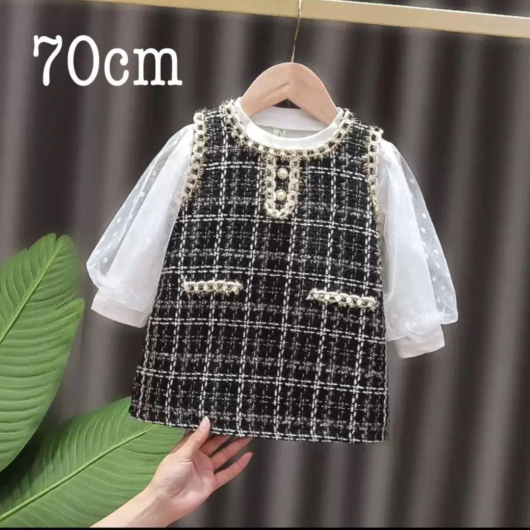 Dress, formal, tweed, baby, set, long sleeves, kindergarten entrance, white