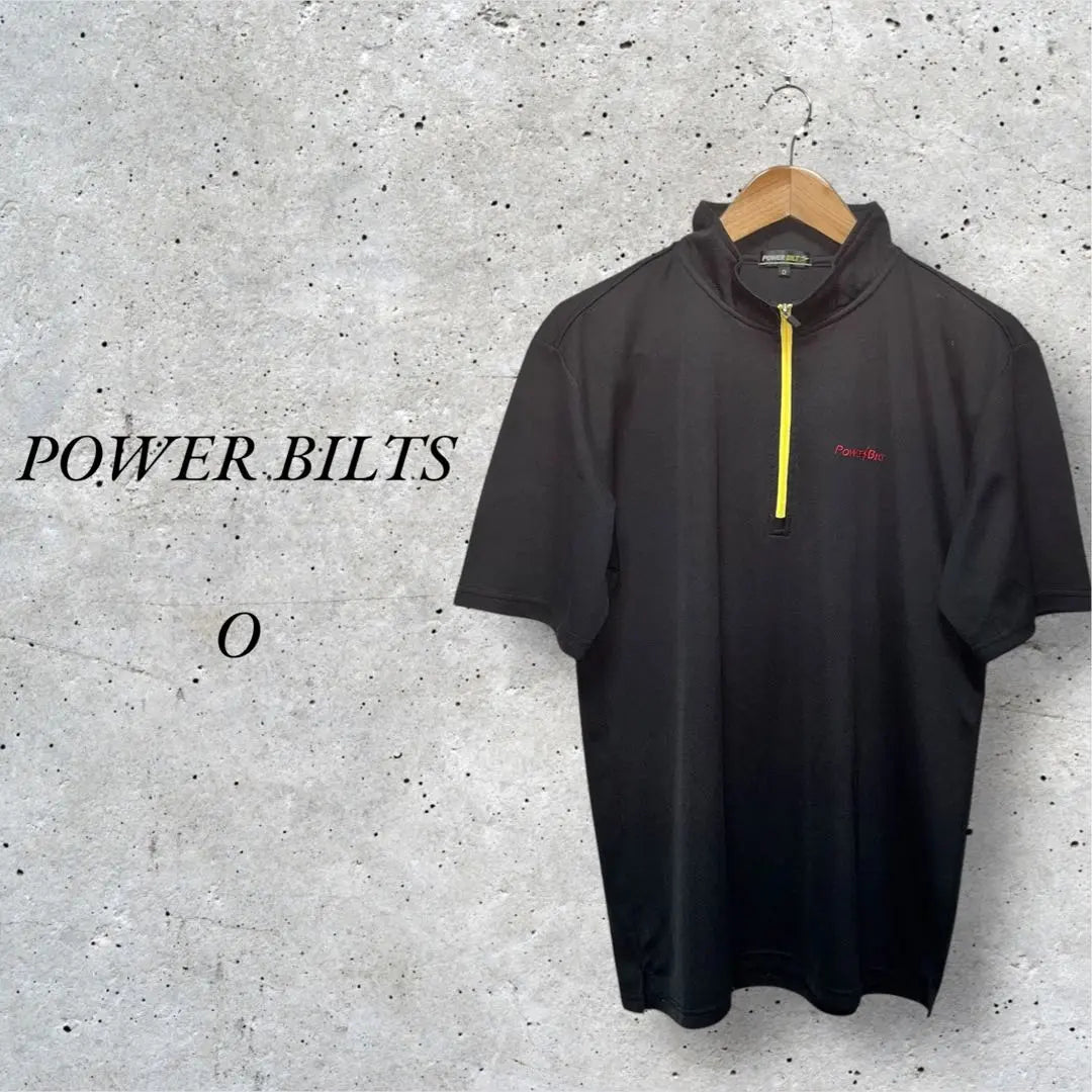 Camiseta POWER BILTS con media cremallera negra [O]