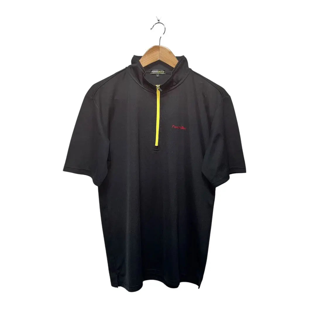 POWER BILTS t-shirt half zip black [O]