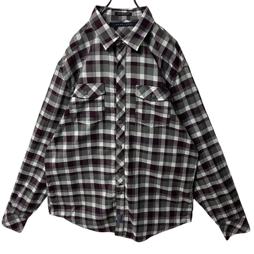 [SEAN JOHN] L/S Shirt Check Herringbone Size XXL