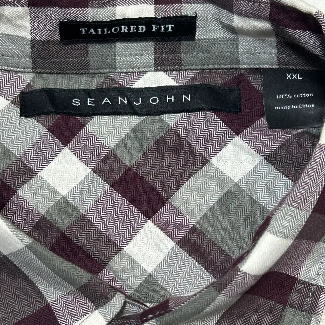 [SEAN JOHN] L/S Shirt Check Herringbone Size XXL