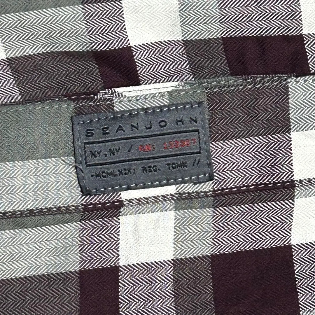 [SEAN JOHN] L/S Shirt Check Herringbone Size XXL