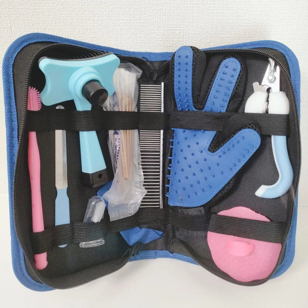 Kit de aseo para perros y gatos, set de baño, pinzas para cortar uñas, peines para quitar pelusas, cepillo de dientes