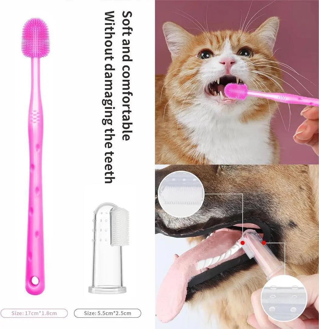 Kit de aseo para perros y gatos, set de baño, pinzas para cortar uñas, peines para quitar pelusas, cepillo de dientes