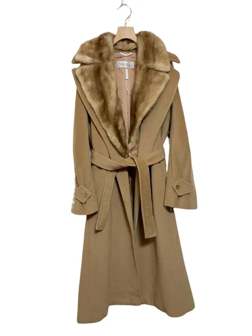 Superb condition/MAX MARA/Mink fur/Cashmere blend/Long coat/38