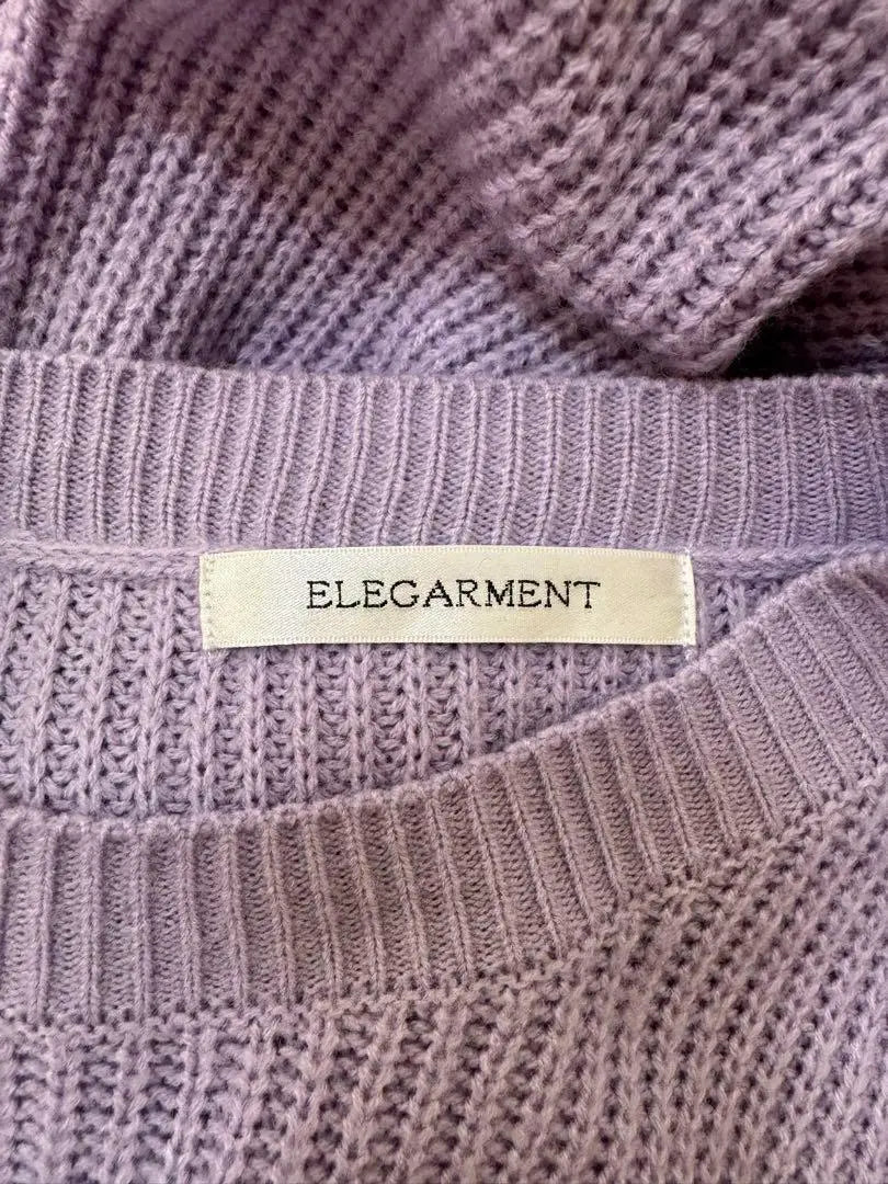 ELEGARMENT Knit Sweater Long Sleeve Knit Lavender [0180]