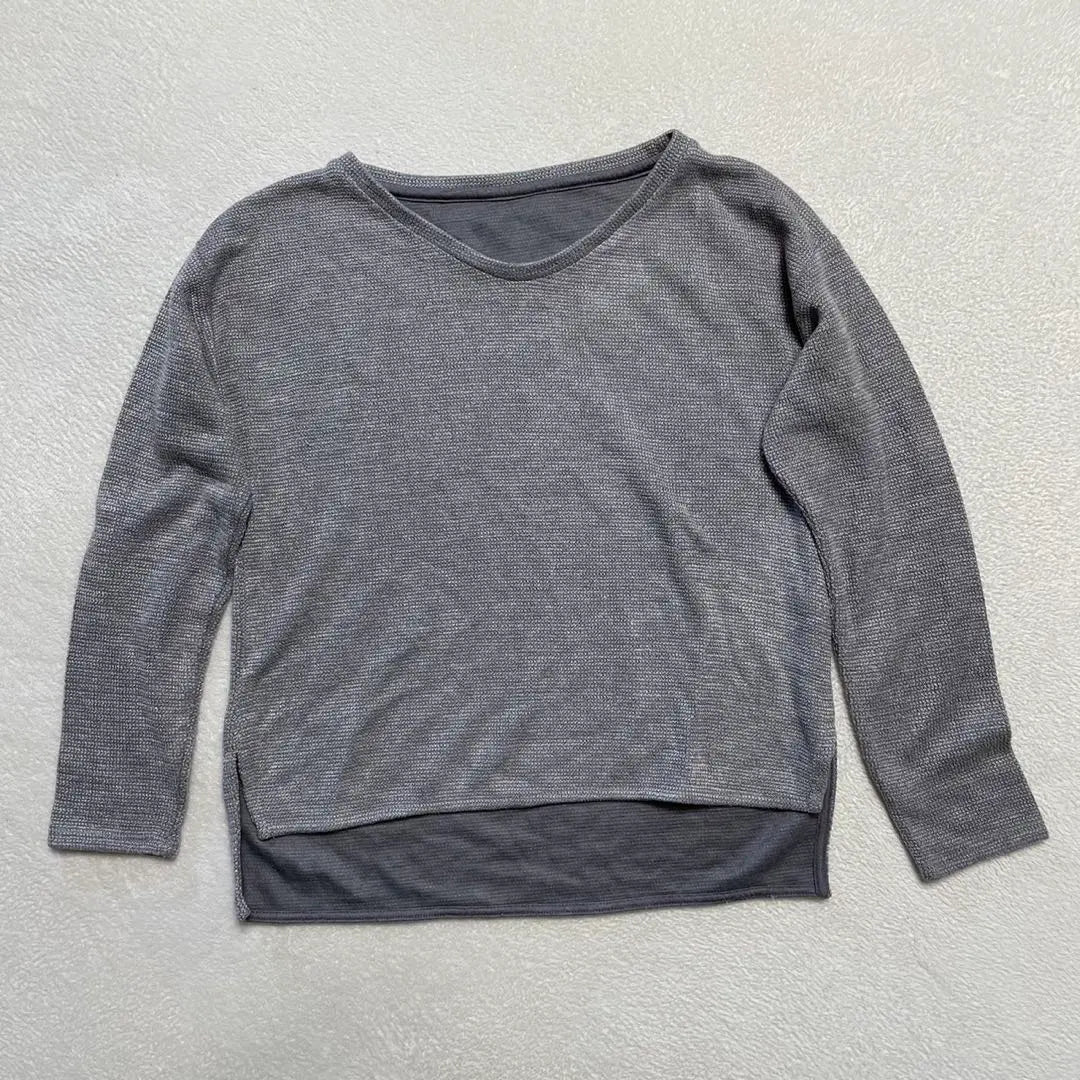 Jun High Low Hem Pullover Knit Gray F Size