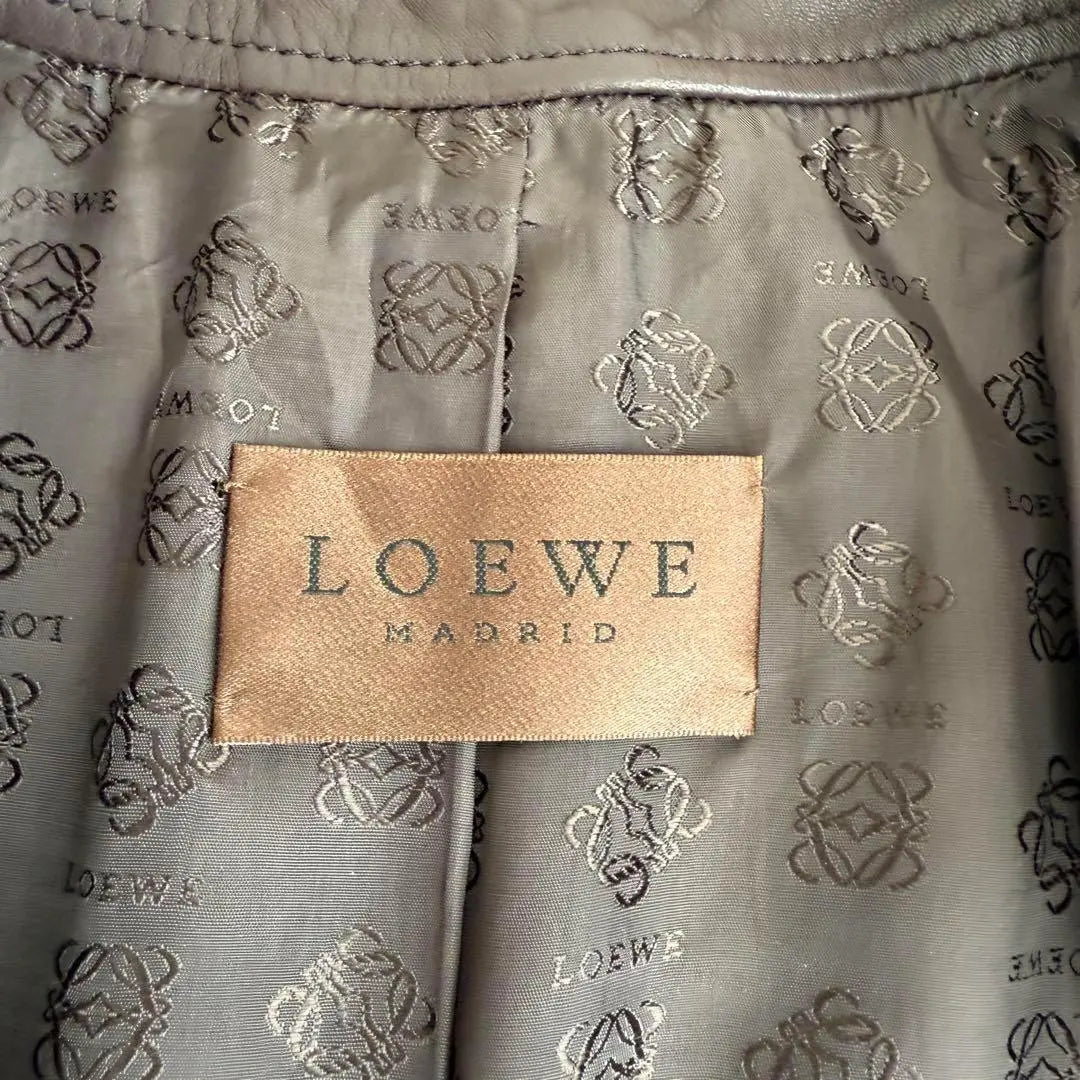 LOEWE Lamb Leather Lining Anagram Long Coat Belted Bordeaux