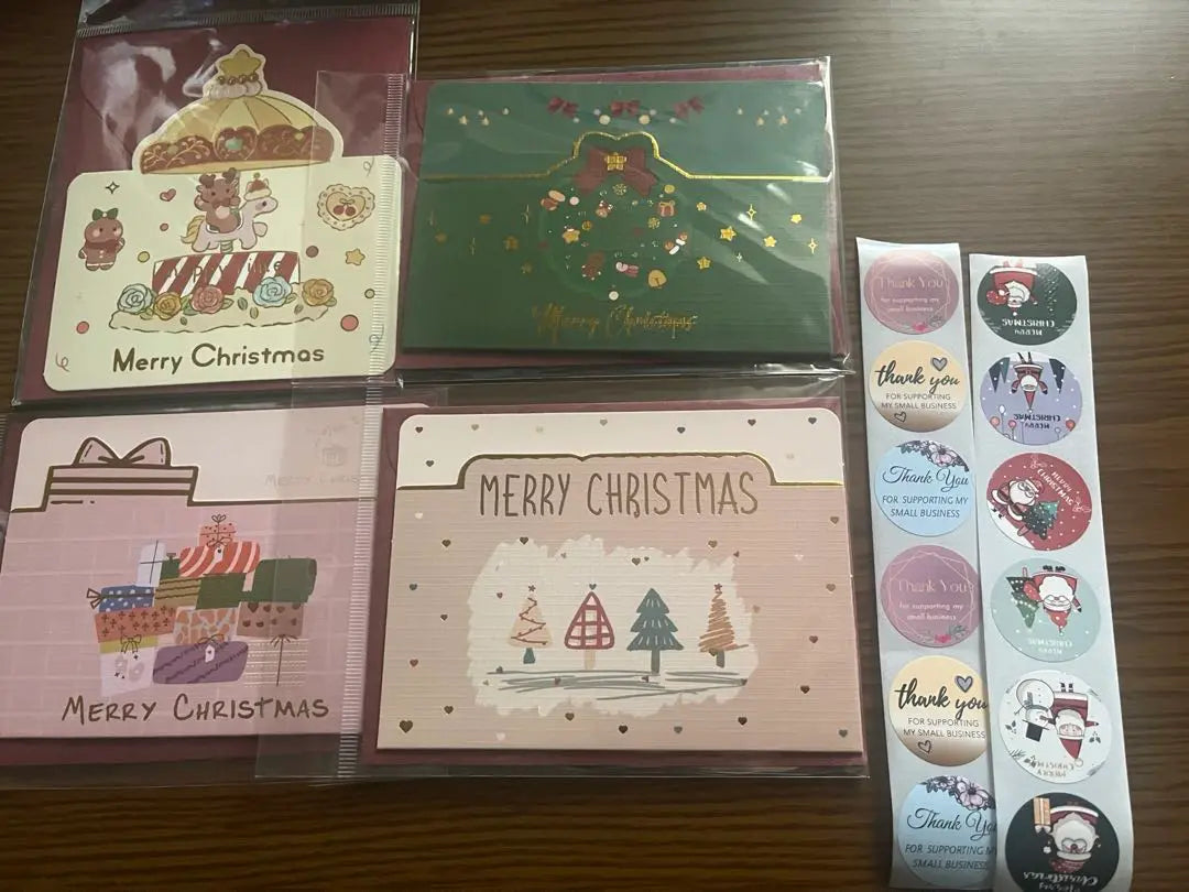 Conjunto de tarjetas navideñas, tarjeta de mensaje, tarjeta de felicitación navideña