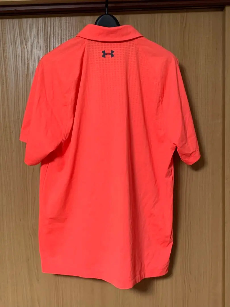 Under Armour Golf Polo Shirt Men's L Orange Stretch Material