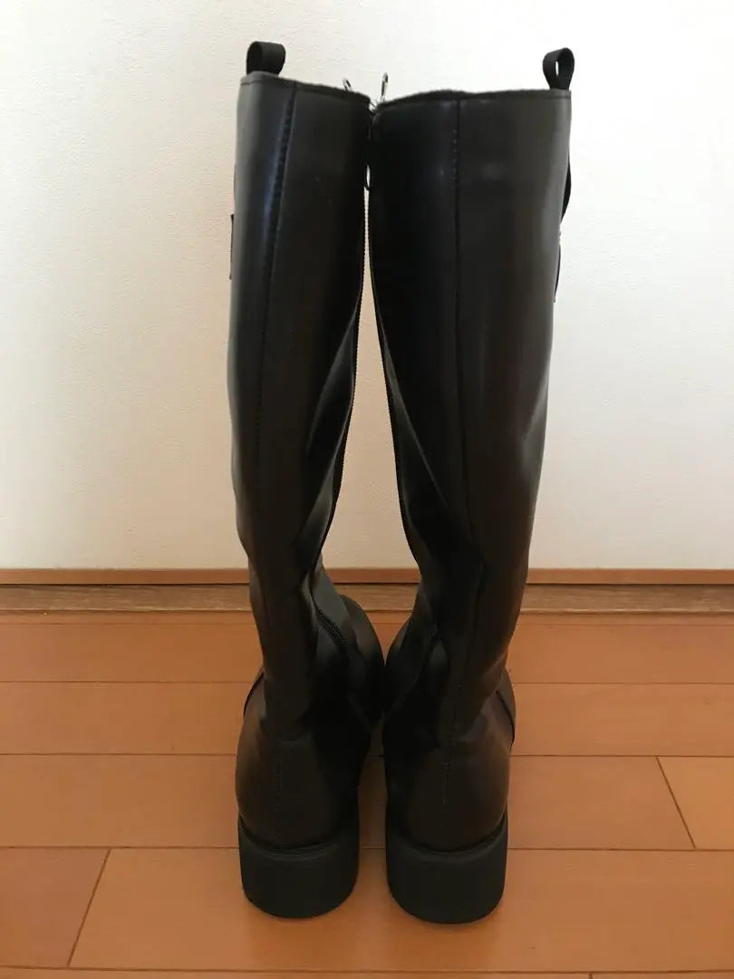 Women's Long Boots Black 24.5 Boots Brushed Autumn/Winter Warm