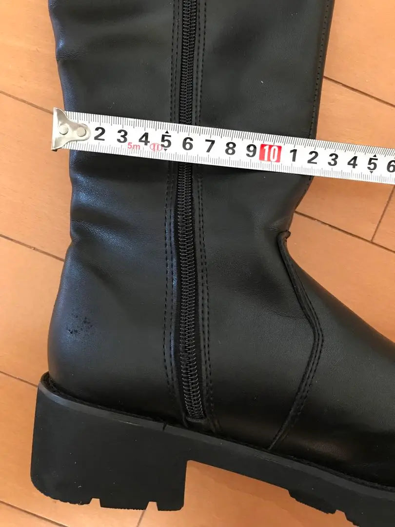 Women's Long Boots Black 24.5 Boots Brushed Autumn/Winter Warm