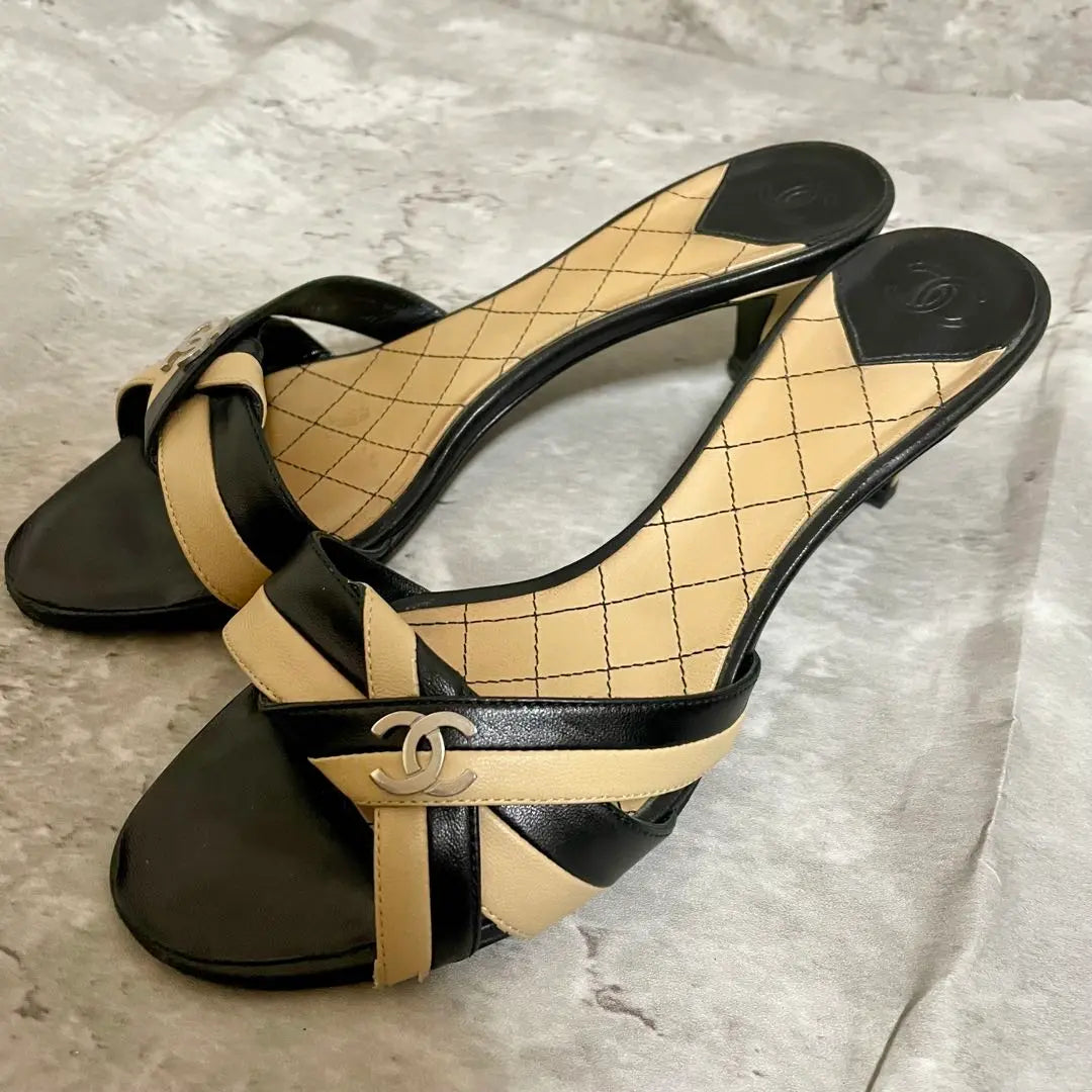 CHANEL Sandals Coco Mark Matelasse 36 Size