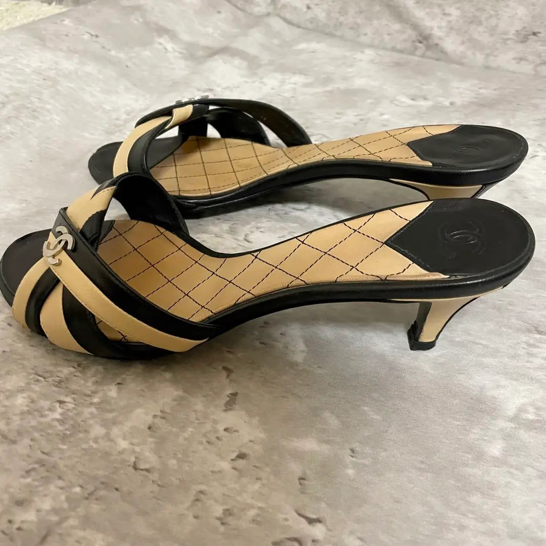 CHANEL Sandals Coco Mark Matelasse 36 Size