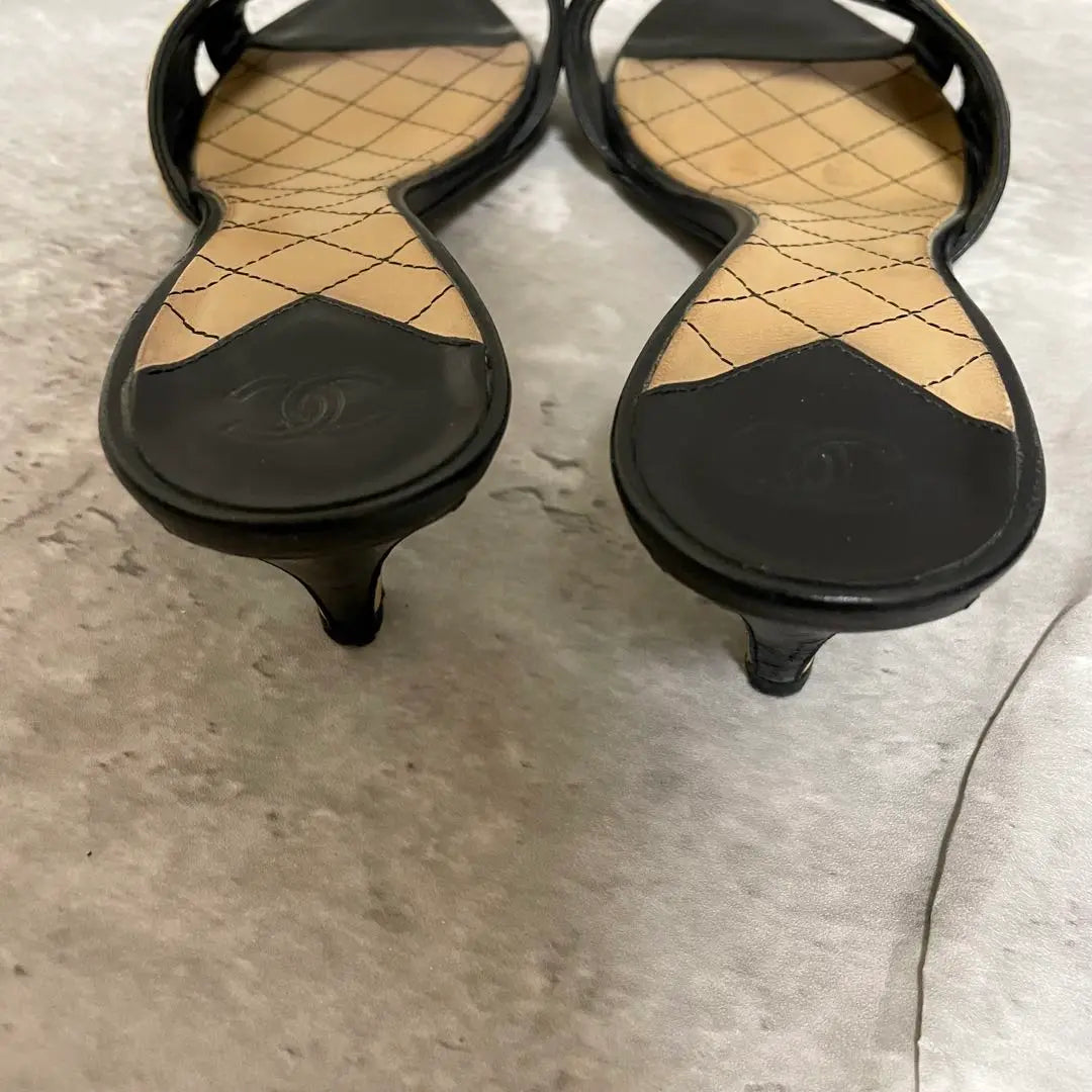 CHANEL Sandals Coco Mark Matelasse 36 Size