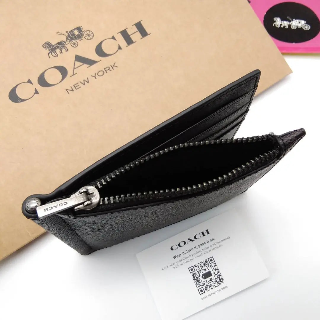 Nueva cartera plegable con clip para billetes de COACH para hombre