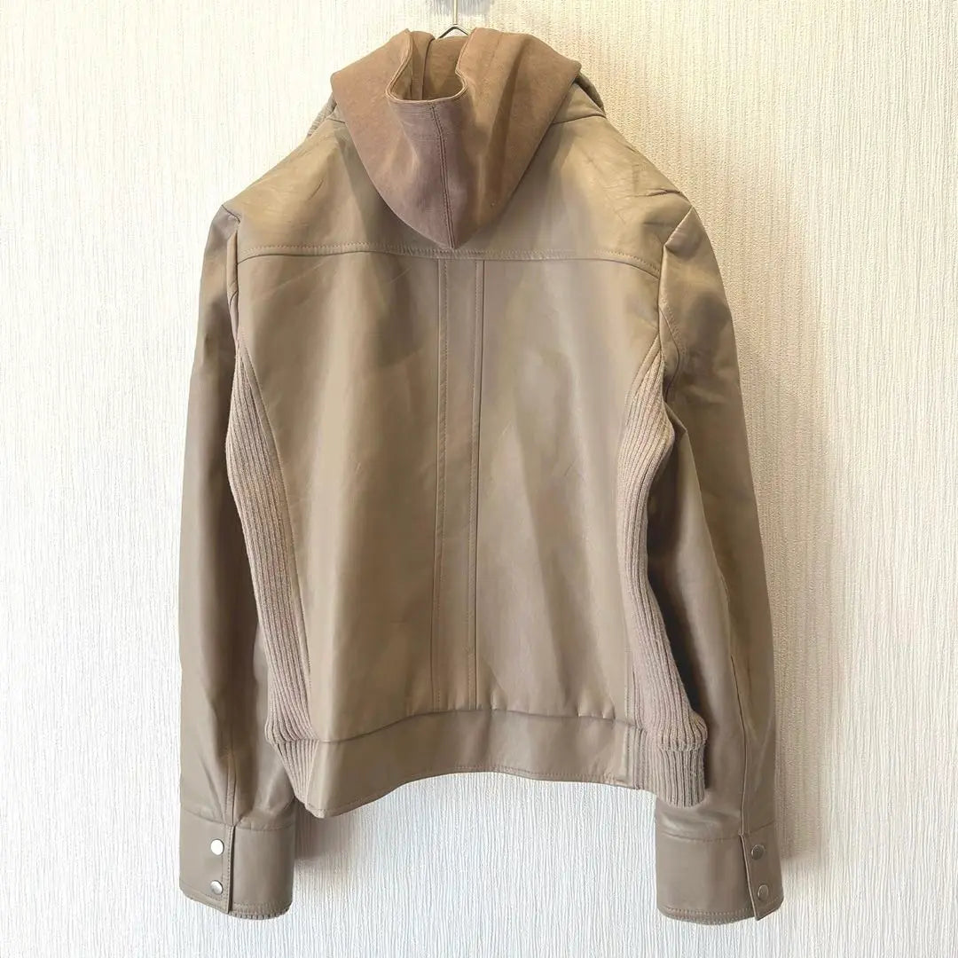 [Bouge Roode] Riders Faux Leather Jacket Beage 40