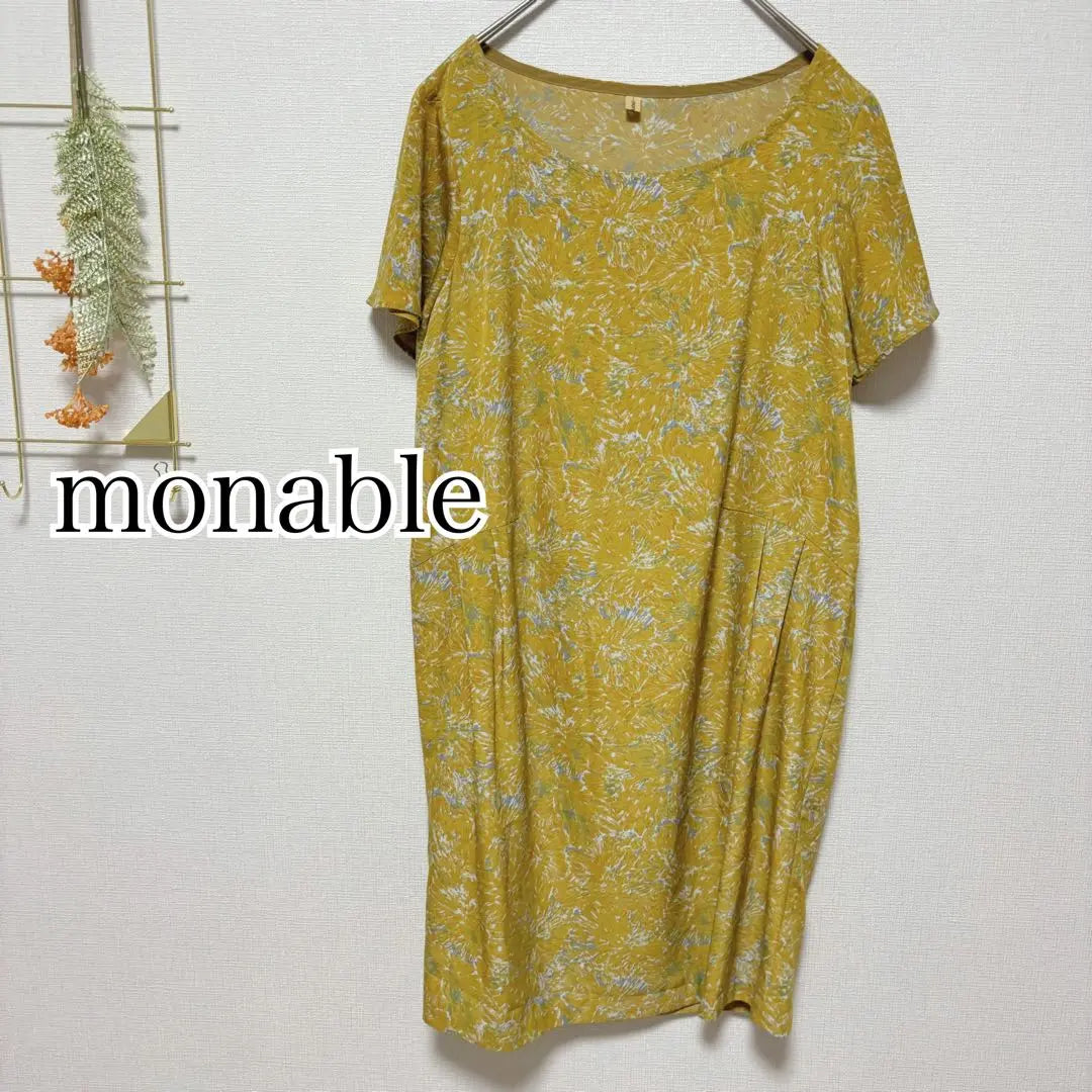 Vestido Monable✨️ de manga corta cortado y cosido, suelto, por dentro, estampado floral, primavera y verano