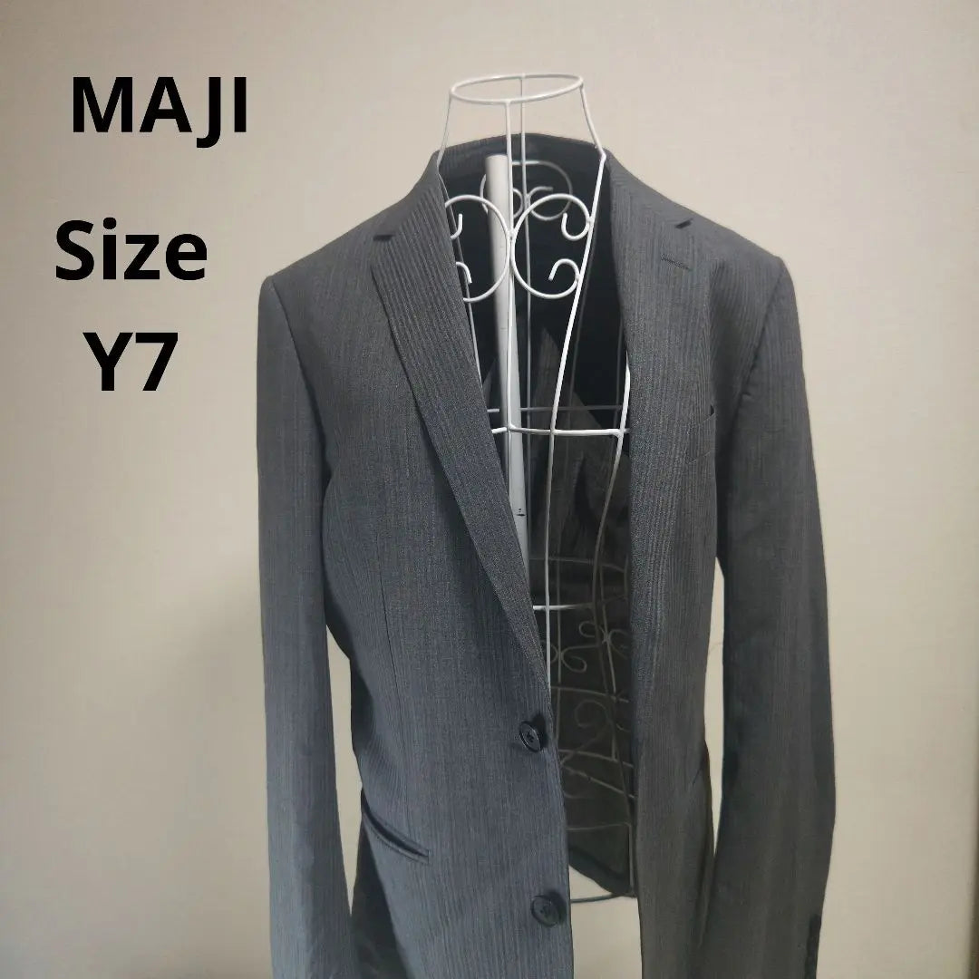 [Popular☆MAJI] Gray Striped 2-button jacket Size Y5