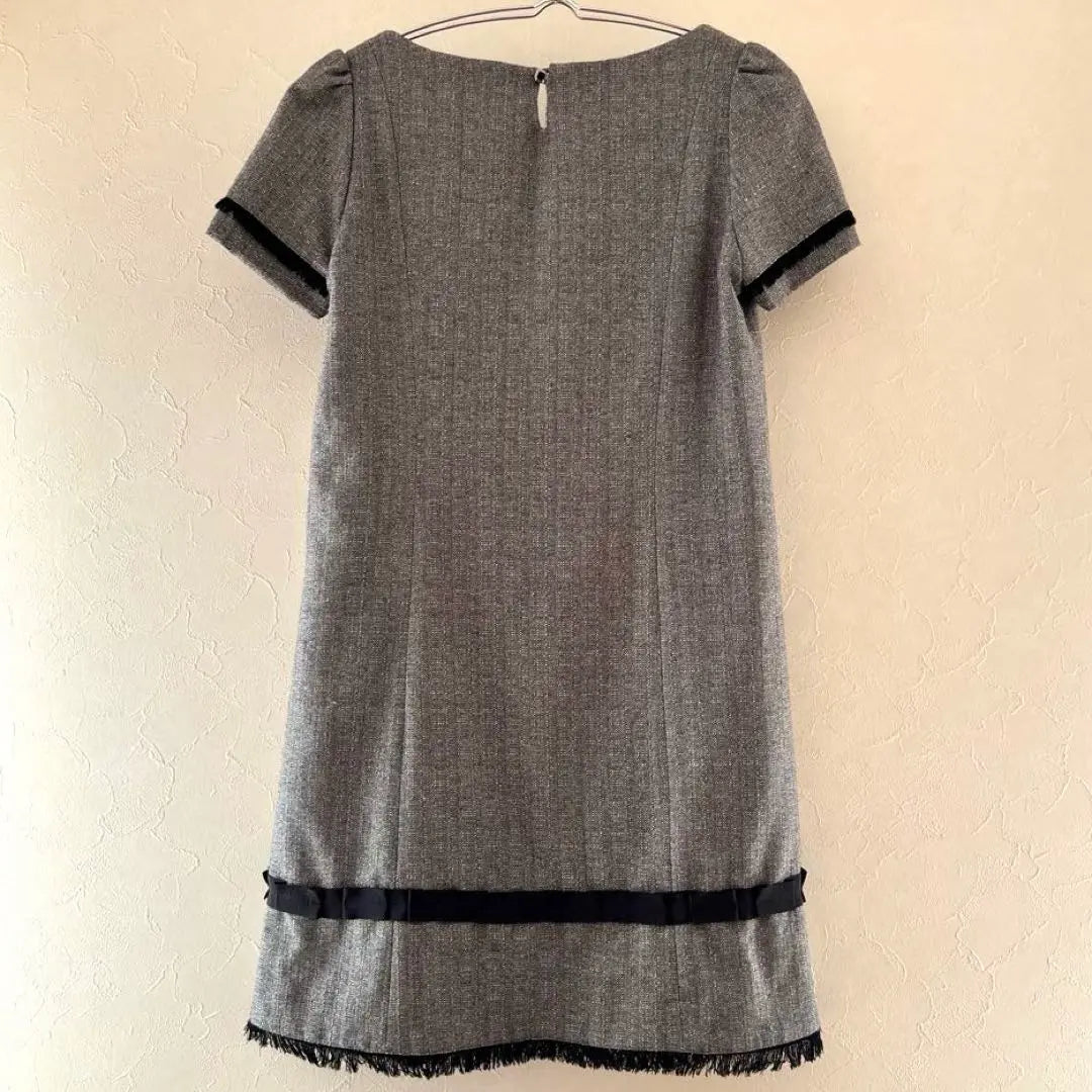 Vestido mini de manga corta hasta la rodilla gris talla 2