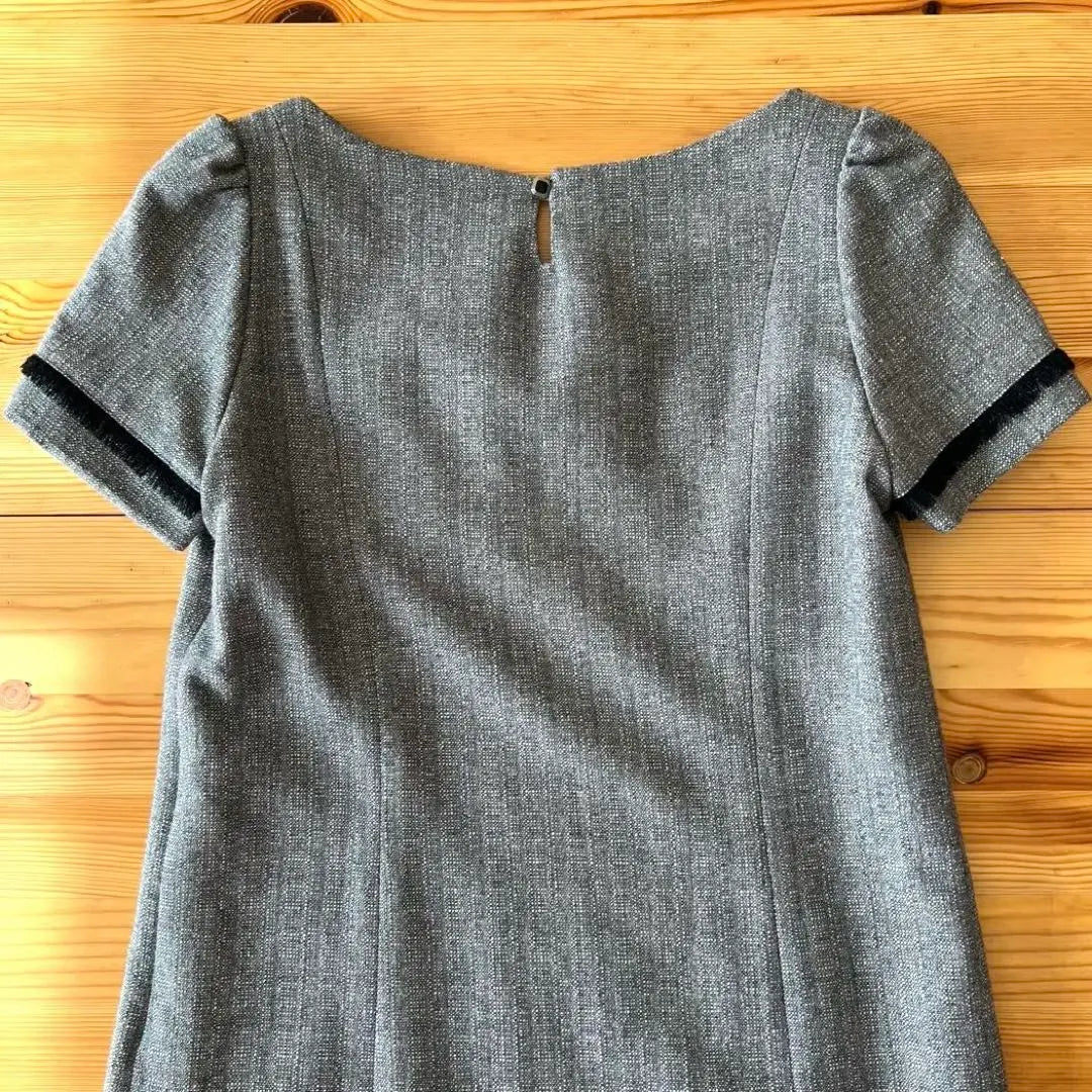 Vestido mini de manga corta hasta la rodilla gris talla 2