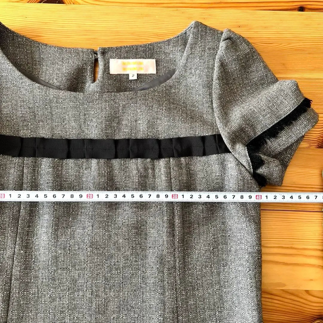 Minimum Mini Short Sleeve Dress Knee Length Gray Size 2