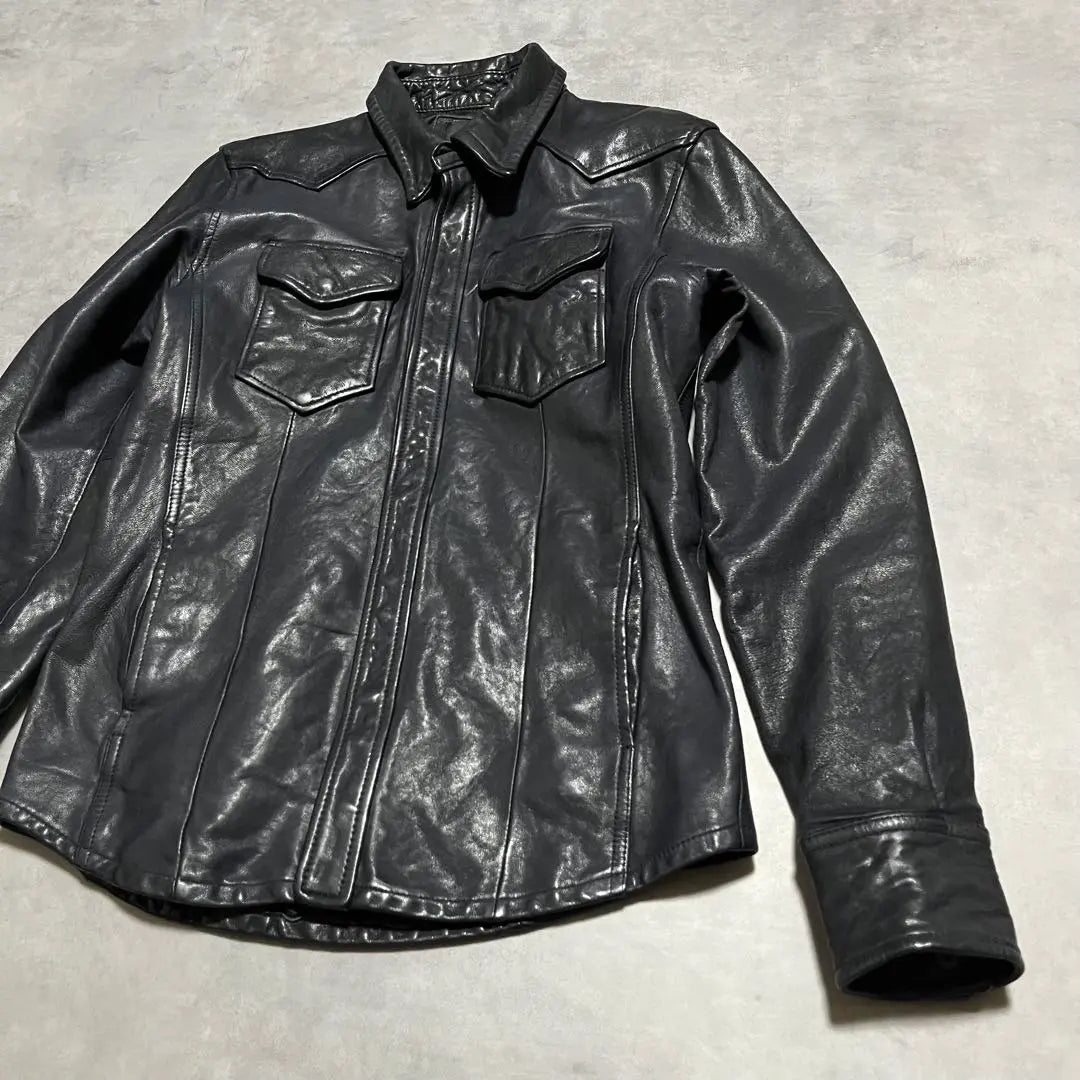 BLACK by VANQUISH Vegetable Gote Leather Shirt BVJ009 | Black by VANQUISH ベジタブルゴートレザーシャツ bvj009