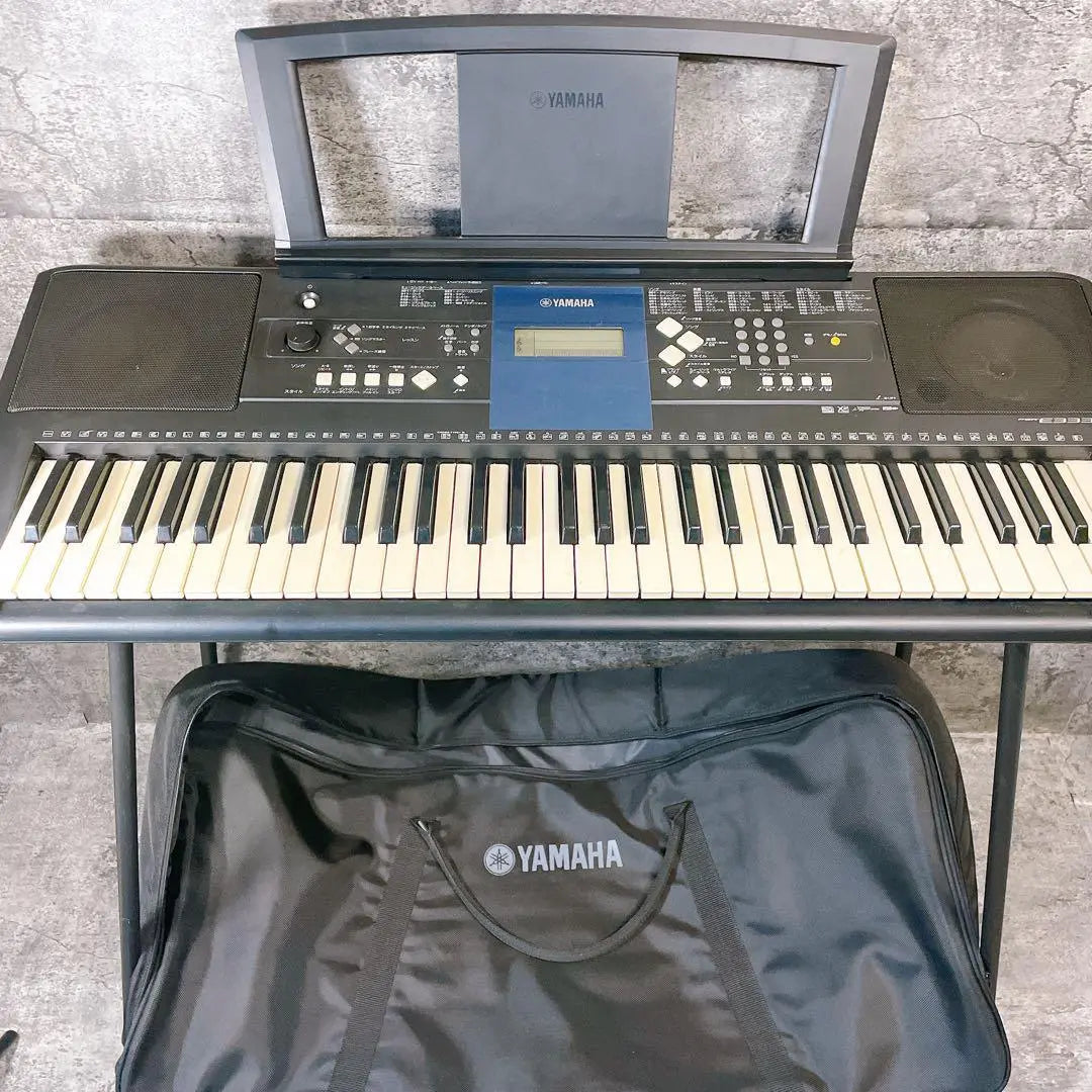 YAMAHA PSR-E333 61-key electronic keyboard with stand and storage bag