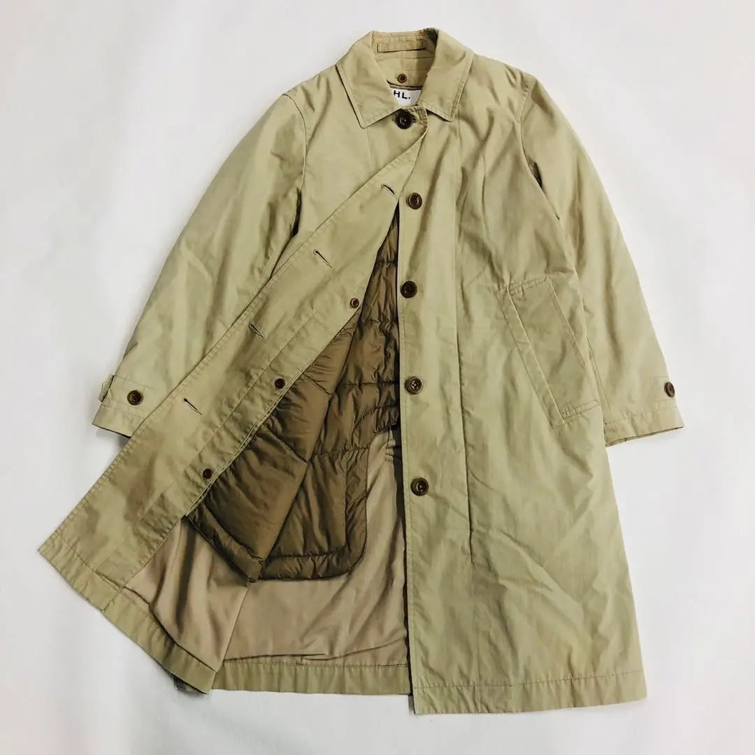 [Beautiful goods] MHL. Beige 2WAY S with stainless steel coat down liner | 【美品】MHL. ステンカラーコート　ダウンライナー付き　ベージュ　2way S