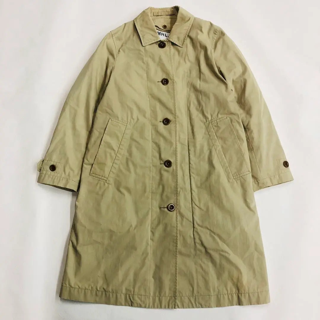 [Beautiful goods] MHL. Beige 2WAY S with stainless steel coat down liner | 【美品】MHL. ステンカラーコート　ダウンライナー付き　ベージュ　2way S