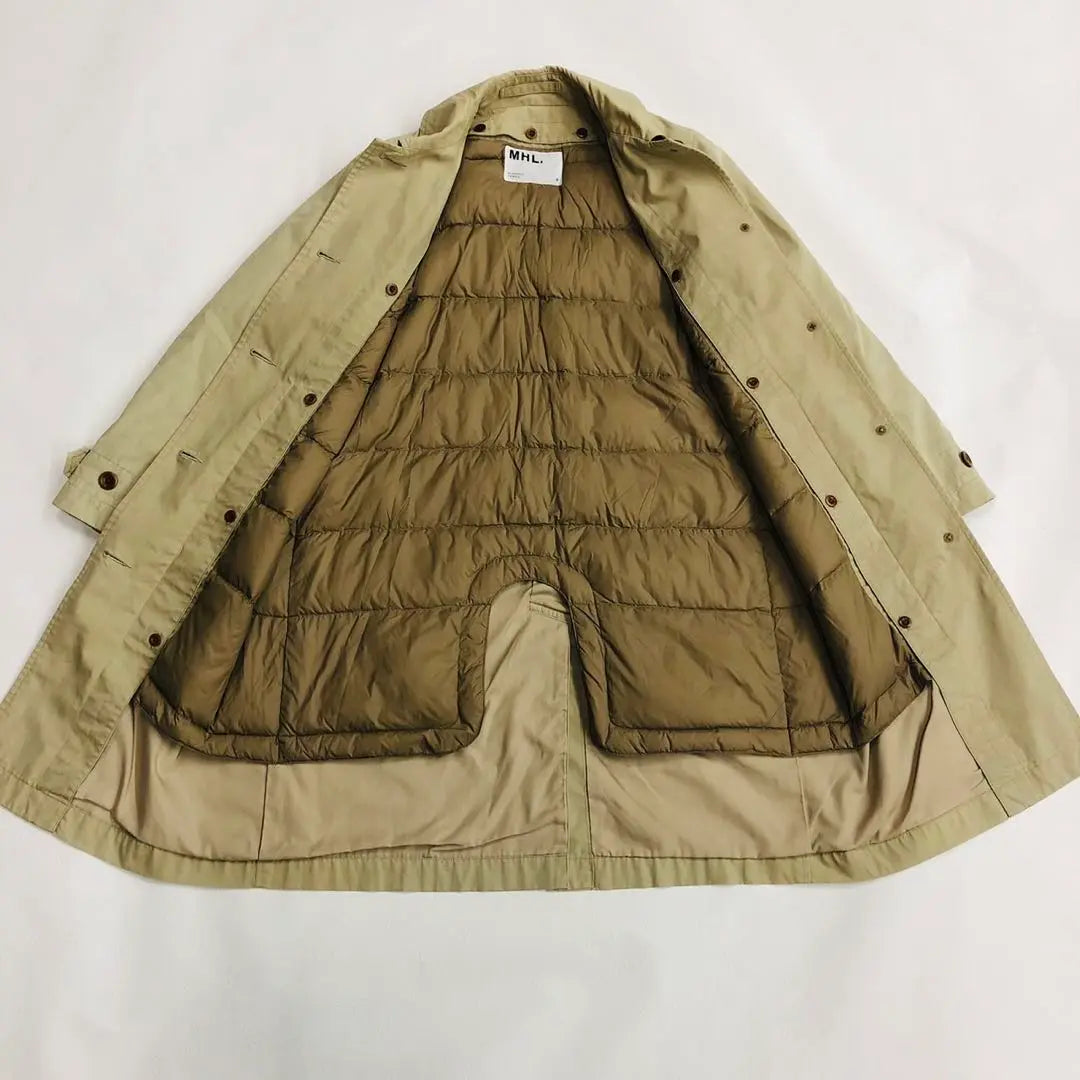 [Beautiful goods] MHL. Beige 2WAY S with stainless steel coat down liner | 【美品】MHL. ステンカラーコート　ダウンライナー付き　ベージュ　2way S