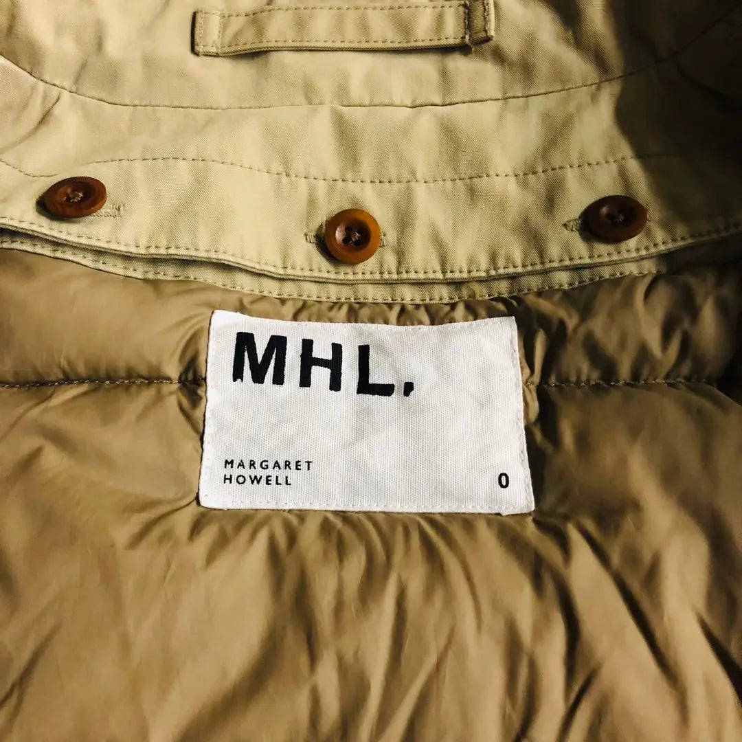 [Beautiful goods] MHL. Beige 2WAY S with stainless steel coat down liner | 【美品】MHL. ステンカラーコート　ダウンライナー付き　ベージュ　2way S