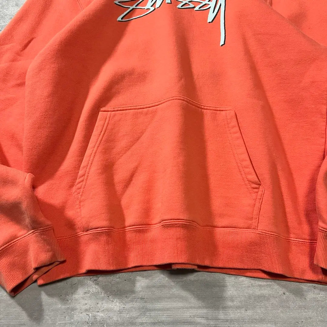 [Rare colors, stock logo, fleece lining ◎] Stussy pullover hoodie, used clothing long sleeves] Long sleeves for the stussy pullover hoodie