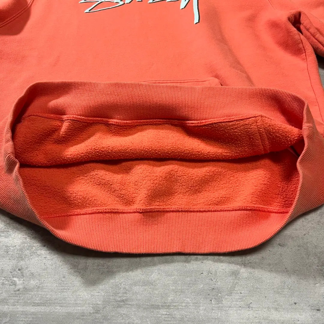 [Rare colors, stock logo, fleece lining ◎] Stussy pullover hoodie, used clothing long sleeves] Long sleeves for the stussy pullover hoodie