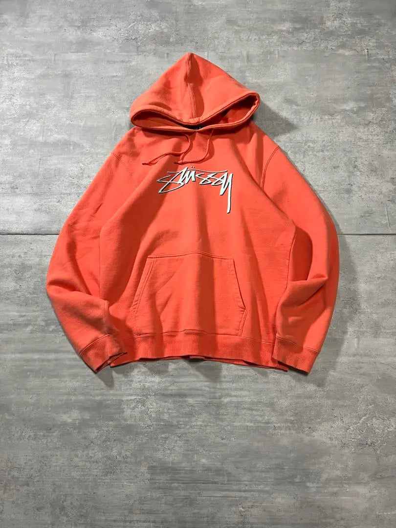 [Rare colors, stock logo, fleece lining ◎] Stussy pullover hoodie, used clothing long sleeves] Long sleeves for the stussy pullover hoodie