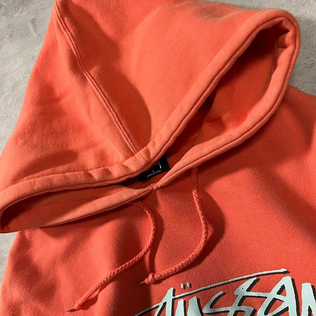 [Rare colors, stock logo, fleece lining ◎] Stussy pullover hoodie, used clothing long sleeves] Long sleeves for the stussy pullover hoodie