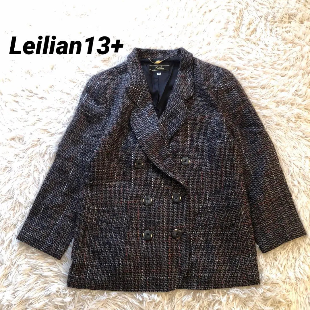 Productos hermosos ✨ Lelian [13+] Chaqueta sastre de tweed con doble botón Talla grande | 美品✨レリアン【13+】ツイードテーラードジャケット ダブルボタン 大きいサイズ