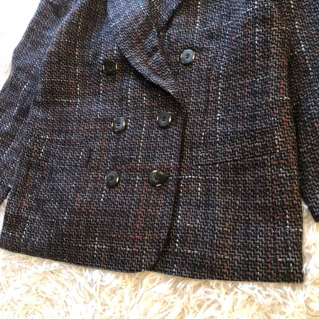 Productos hermosos ✨ Lelian [13+] Chaqueta sastre de tweed con doble botón Talla grande | 美品✨レリアン【13+】ツイードテーラードジャケット ダブルボタン 大きいサイズ