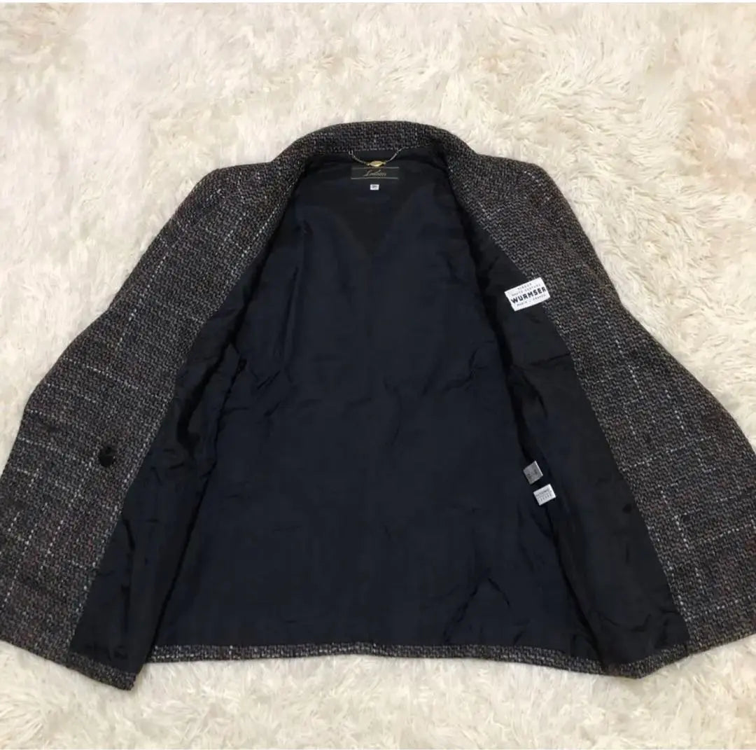 Productos hermosos ✨ Lelian [13+] Chaqueta sastre de tweed con doble botón Talla grande | 美品✨レリアン【13+】ツイードテーラードジャケット ダブルボタン 大きいサイズ