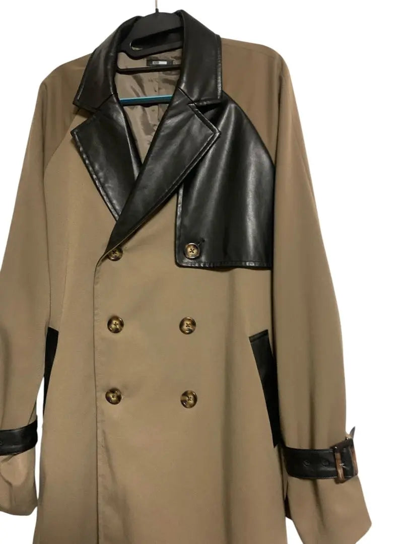 El Noroset ELNO Loset Beghan Leather Switching Trench Court | エルノロゼット Ellno Loset ビーガンレザー切替トレンチコート