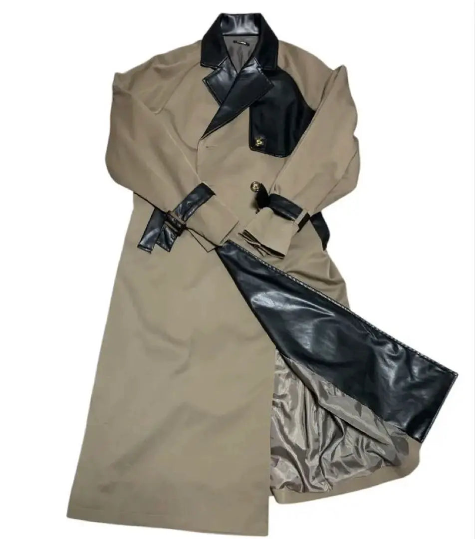 El Noroset ELNO Loset Beghan Leather Switching Trench Court