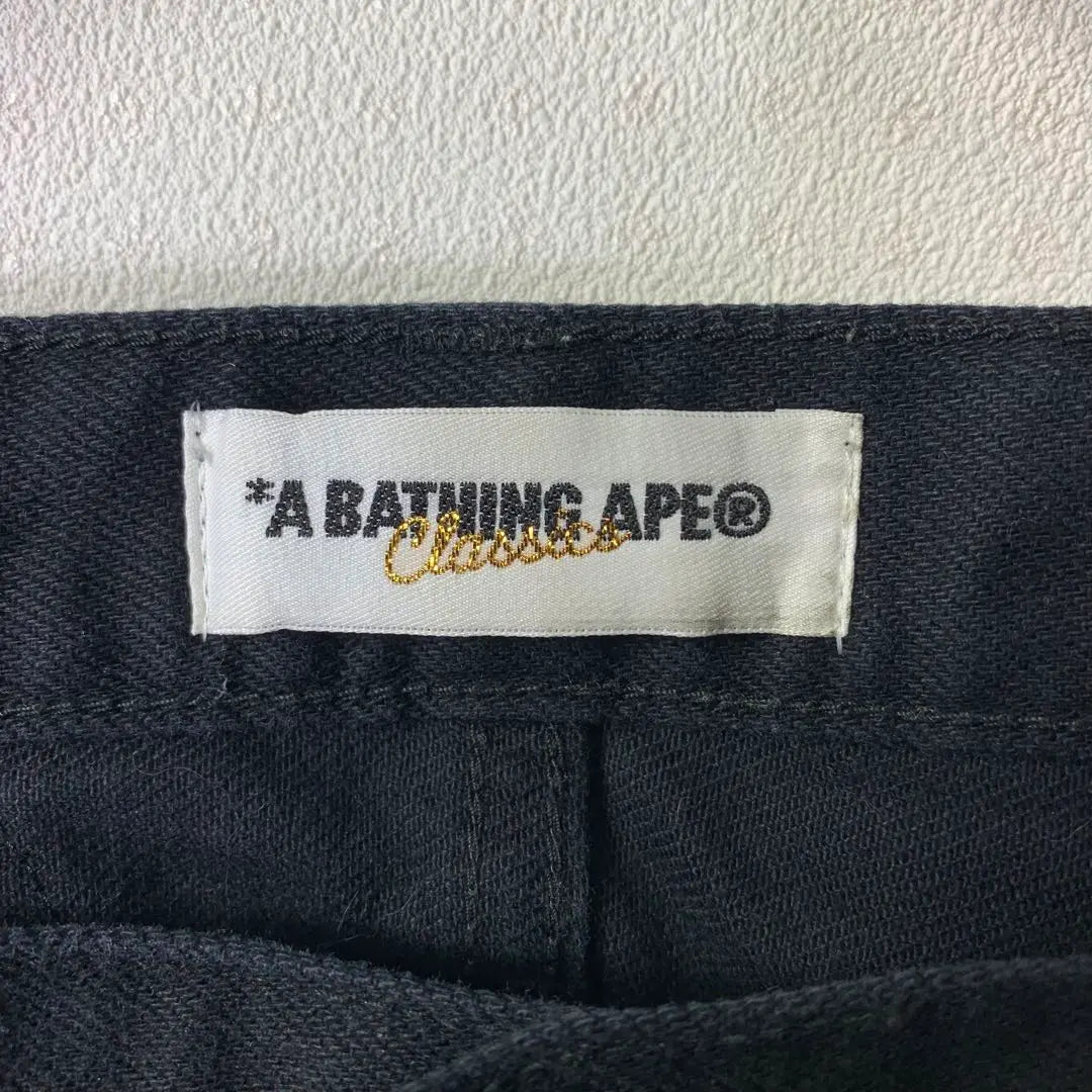 00s a bathing ape Champion denim L Black Made in Japan