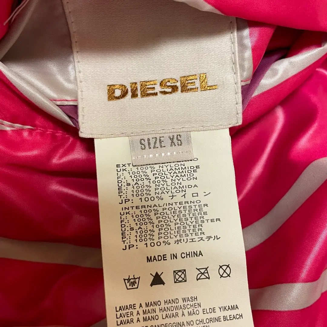 [New] XS Diesel Cold Protection Jacket Reversible Unisex Peach Pink