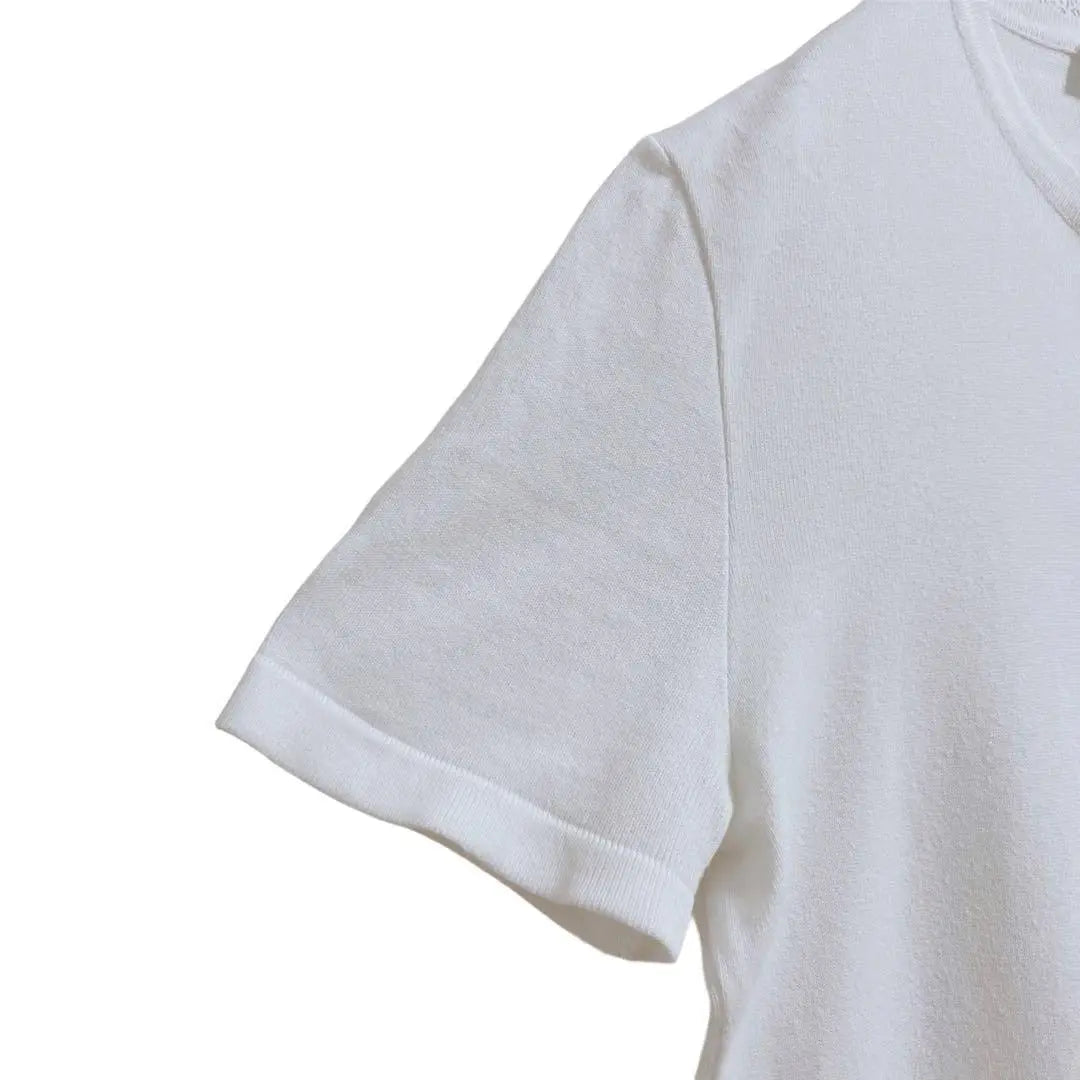 [Salvatore Ferragamo] Short-sleeved knit Gancini Metal fittings White Crew neck